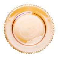 Prato 28cm Raso Cristal de Chumbo Pearl Ambar